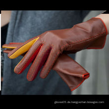 Damen-Fahrstil Farbe Leder gepunktet Handschuhe